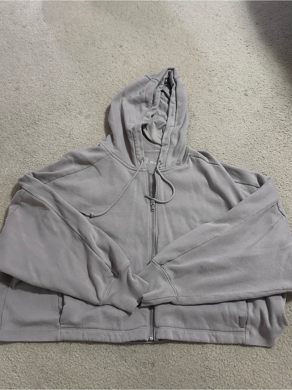 Gilly Hicks Tan Zip-Up Cropped Hoodie
